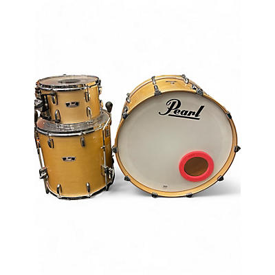 Used Pearl 3 piece Wood-Fiberglass Fibes Platinum Mist Drum Kit