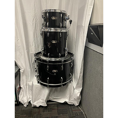 Pearl Used Pearl 3 piece Wood Fiberglass Satin Black Drum Kit