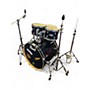 Used Pearl 4 Piece Export Black and Silver Drum Kit Black and Silver