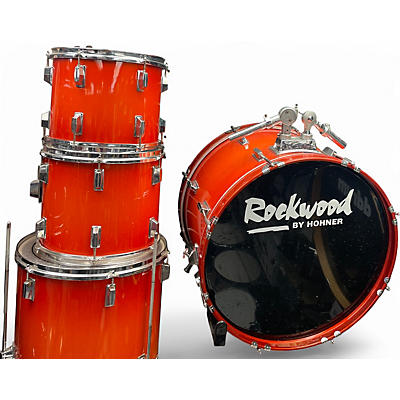 Used Pearl 4 Piece Export Metallic Orange Drum Kit