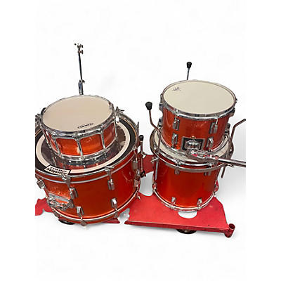 Used Pearl 4 Piece Export Metallic Orange Drum Kit