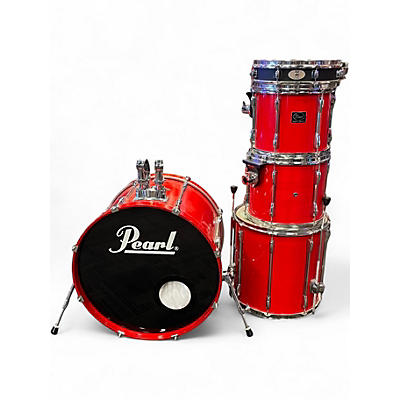 Used Pearl 4 Piece Export Trans Red Drum Kit