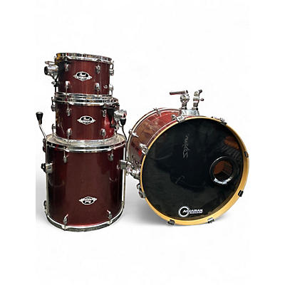 Used Pearl 4 Piece Export Trans Red Drum Kit