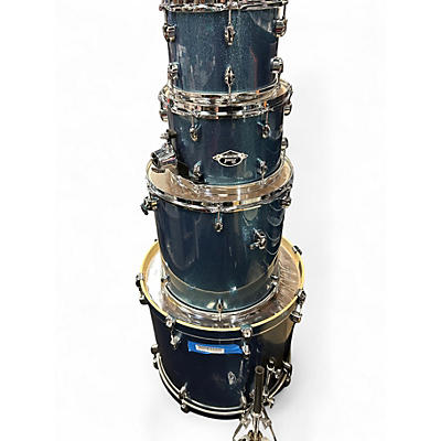 Used Pearl 4 Piece Export blue sparkle Drum Kit