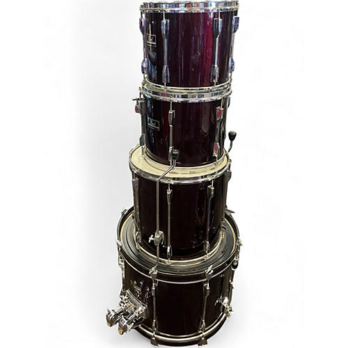 Used Pearl 4 Piece Export red Drum Kit red