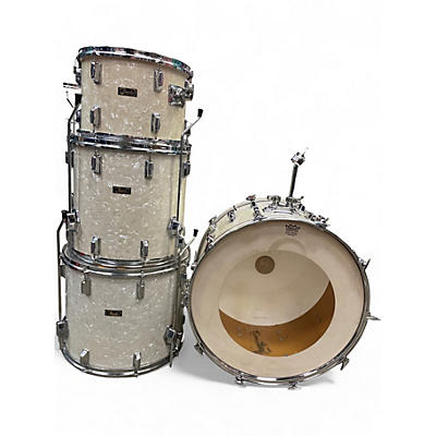 Used Pearl 4 Piece FIBERGLASS Pearl White Drum Kit