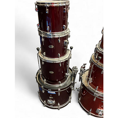 Used Pearl 4 Piece Forum Metallic Red Drum Kit Metallic Red