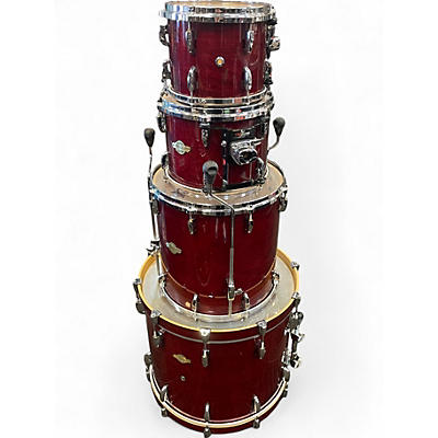 Used Pearl 4 Piece MASTERS ALL MAPLE 4 Piece Trans Red Drum Kit