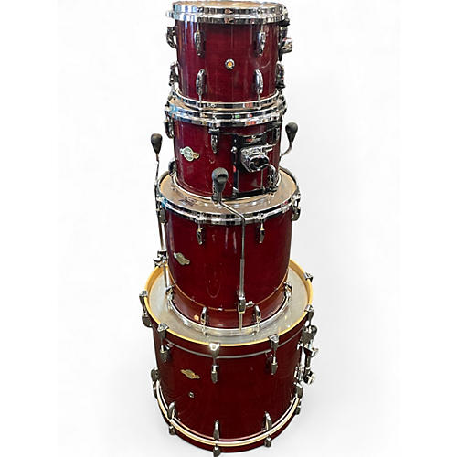 Used Pearl 4 Piece MASTERS ALL MAPLE 4 Piece Trans Red Drum Kit Trans Red