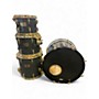 Used Pearl 4 Piece MASTERS CUSTOM Black and Gold Drum Kit Black and Gold