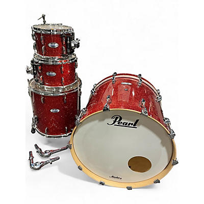 Used Pearl 4 Piece Masters Maple Complete Red Sparkle Drum Kit