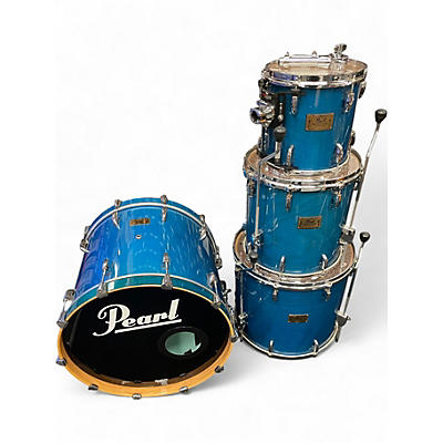 Used Pearl 4 Piece Masters Studio Birch Gloss Aqua Marine Stain Drum Kit