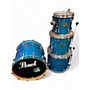 Used Pearl 4 Piece Masters Studio Birch Gloss Aqua Marine Stain Drum Kit Gloss Aqua Marine Stain