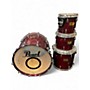 Used Pearl 4 Piece Masters Studio Gloss Wine Stain Drum Kit Gloss Wine Stain