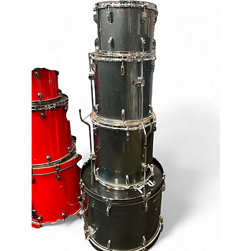 Used Pearl 4 Piece ROADSHOW Charcoal METALLIC Drum Kit Charcoal METALLIC