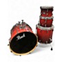 Used Pearl 4 Piece Vision Birch 4-piece Flame Maple Red to Black Fade Drum Kit Flame Maple Red to Black Fade