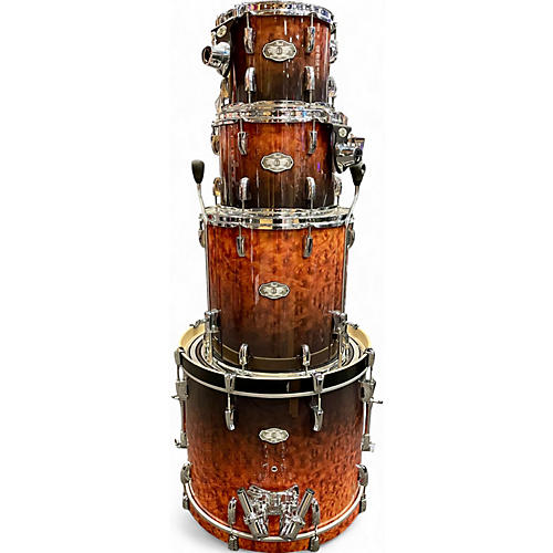 Pearl Used Pearl 4 Piece Vision Burl Wrap Drum Kit Burl Wrap