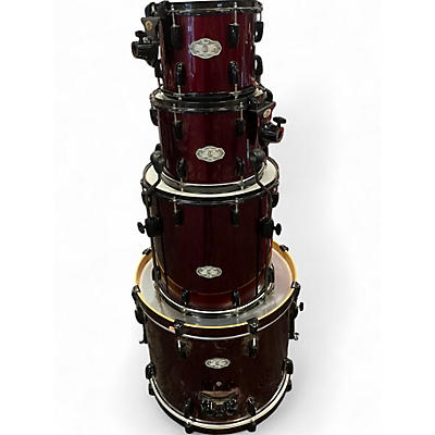 Used Pearl 4 Piece Vision Candy Apple Red Drum Kit