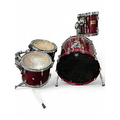 Used Pearl 4 Piece export studio birch Crimson Red Trans Drum Kit