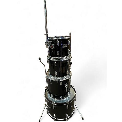 Used Pearl 4 Piece forum series 4 piece shell pack Black Drum Kit Black