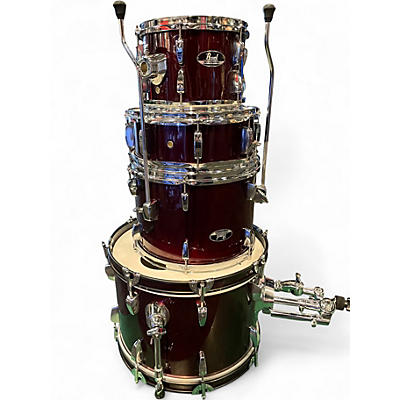 Used Pearl 4 Piece roadshow red sparkle Drum Kit