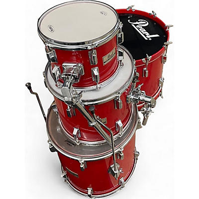 Used Pearl 4 Piece world series Candy Apple Red Drum Kit