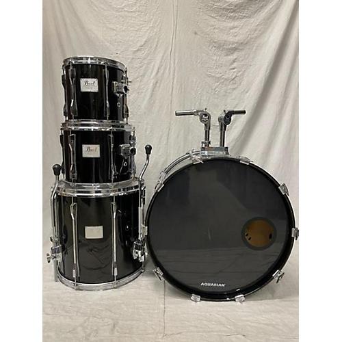 Pearl Used Pearl 4 piece Czx Studio Black Sparkle Drum Kit black sparkle