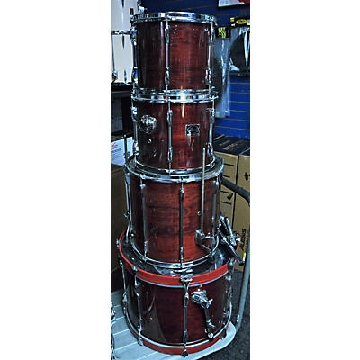 Used Pearl 4 piece Export NATURAL RED Drum Kit