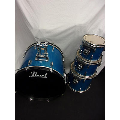 Used Pearl 4 piece Export Series Transparent Blue Drum Kit