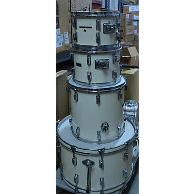 Used Pearl 4 piece Fiberglass Shells 1970s Antique White Drum Kit