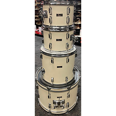 Pearl Used Pearl 4 piece WOOD FIBERGLASS KIT White Drum Kit