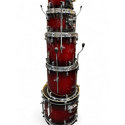 Used Pearl 5 Piece Decade Maple Deep Red Burst Drum Kit