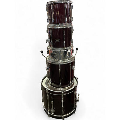 Used Pearl 5 Piece EXPORT SERIES DEEP RED Drum Kit