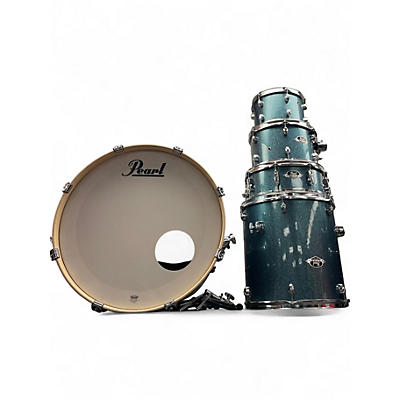 Used Pearl 5 Piece Export Aqua Blue Sparkle Drum Kit