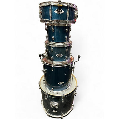 Used Pearl 5 Piece Export BLUE SPARKLE Drum Kit