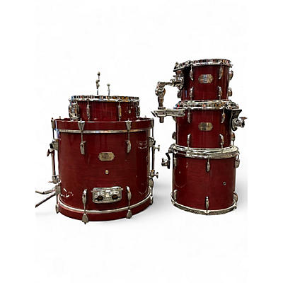 Used Pearl 5 Piece Export BURGUNDY STAIN Drum Kit