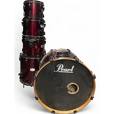 Used Pearl 5 Piece Export Burgundy Drum Kit