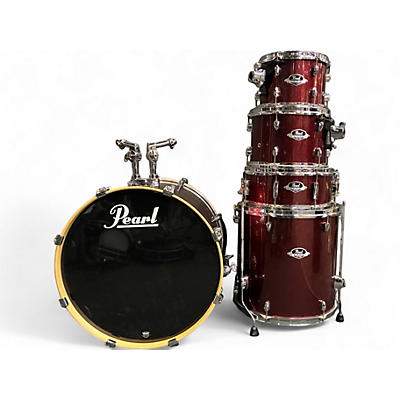 Used Pearl 5 Piece Export Burgundy Drum Kit