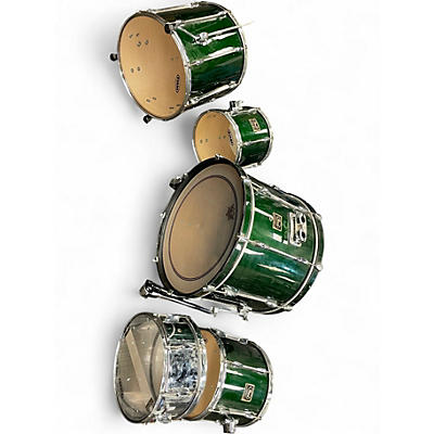 Used Pearl 5 Piece Export Emerald Green Drum Kit