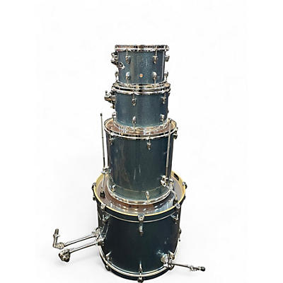 Used Pearl 5 Piece Export GLITTER AQUA Drum Kit