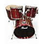 Used Pearl 5 Piece Export Maroon Drum Kit Maroon