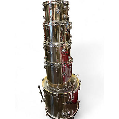 Used Pearl 5 Piece Export Metallic Gray Drum Kit