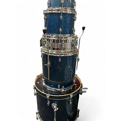 Used Pearl 5 Piece Export New Fusion BLUE Drum Kit BLUE