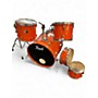 Used Pearl 5 Piece Export Orange Drum Kit Orange