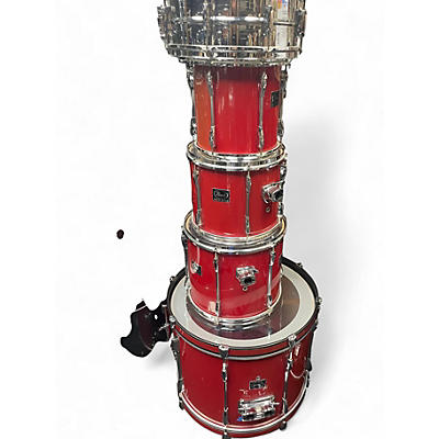 Used Pearl 5 Piece Export RED Drum Kit