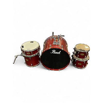 Used Pearl 5 Piece Export RED Drum Kit