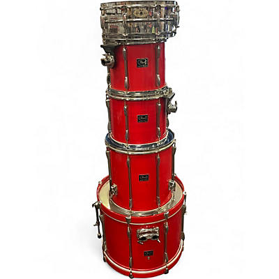Used Pearl 5 Piece Export RED Drum Kit