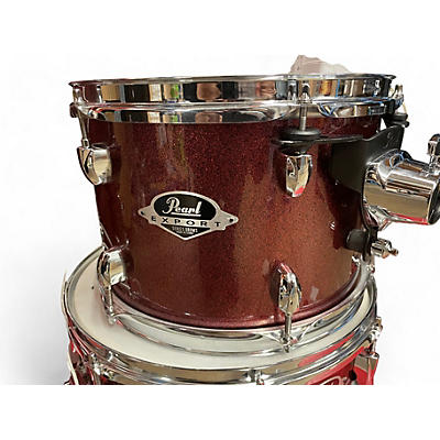 Used Pearl 5 Piece Export Red Sparkle Drum Kit