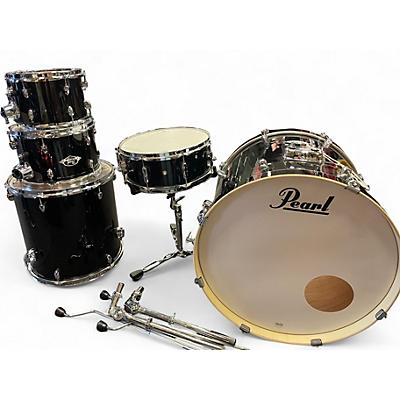 Used Pearl 5 Piece  Export Series 5-Piece Drum Kit  Black and Silver Drum Kit