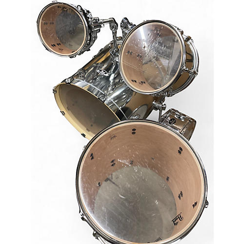 Used Pearl 5 Piece Export Standard Chrome Drum Kit Chrome